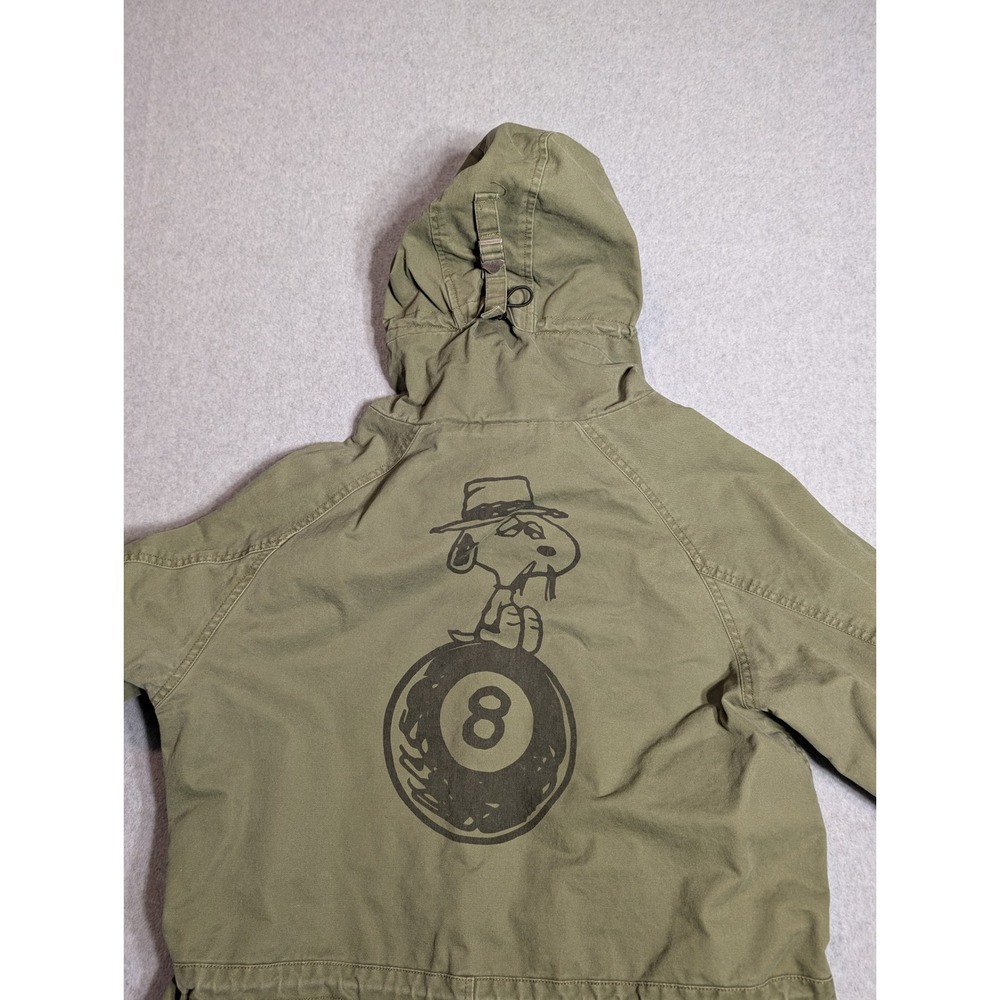 HUF x Peanuts Snoopy Fishtail Parka Jacket Olive Green Mens Large - Picture 15 of 16